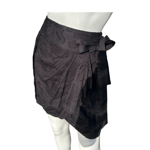 IRO Paris Gomery Wrap Skirt Black Textured XXS 32 Chloe The Young & The Restless - Picture 1 of 4